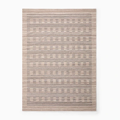 Dashed Stripe Outdoor Performance Rug, 5x8, Natural