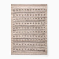 Outdoor Dashed Stripe Rug, 5x8, Natural