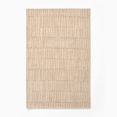 Layna Wool Jute Rug, 5x8, Alabaster