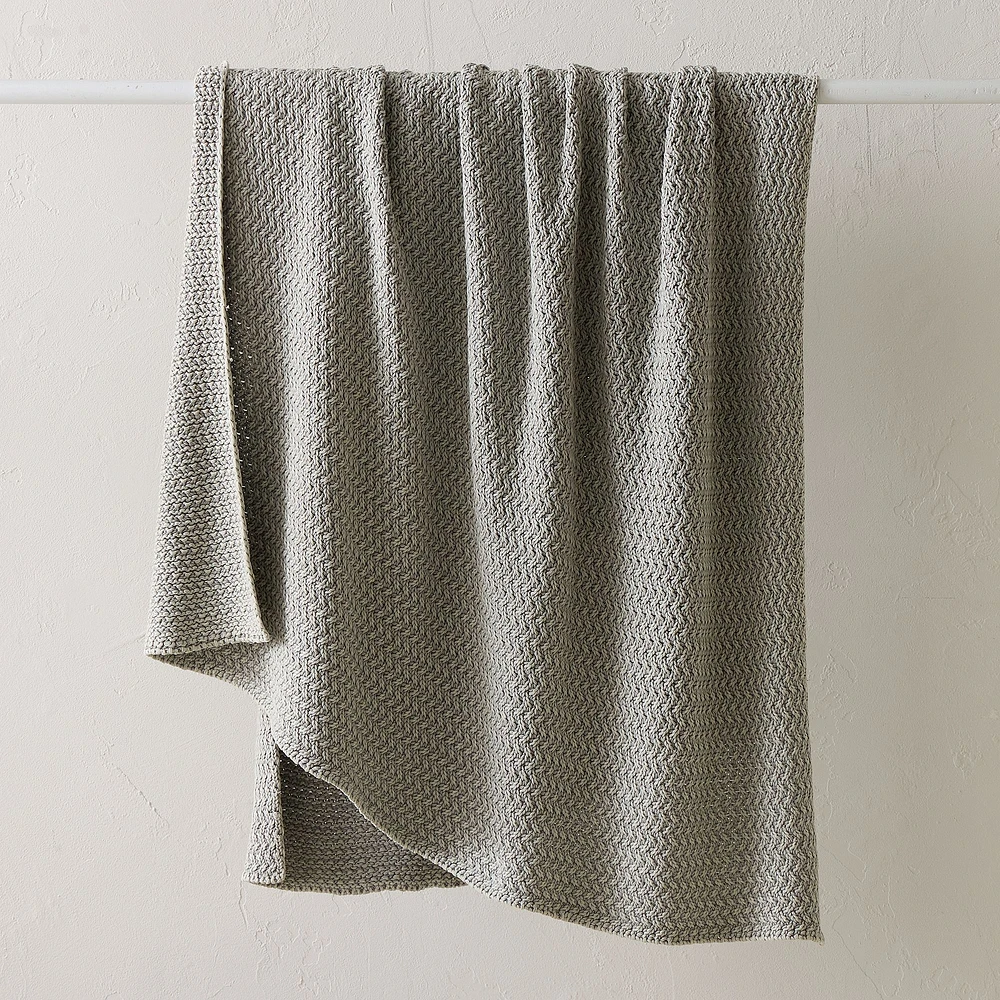 Stone Washed Cotton Throw, 50x60, Dark Olive