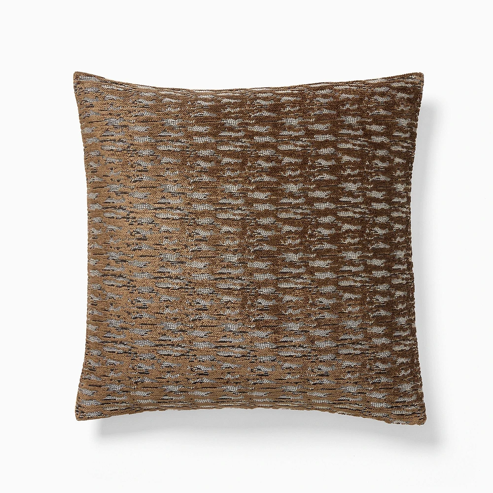 Abstract Linear Chenille Pillow Cover, 16X16, Golden Oak