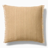 Textured Fringe Pillow Cover, 24x24, White