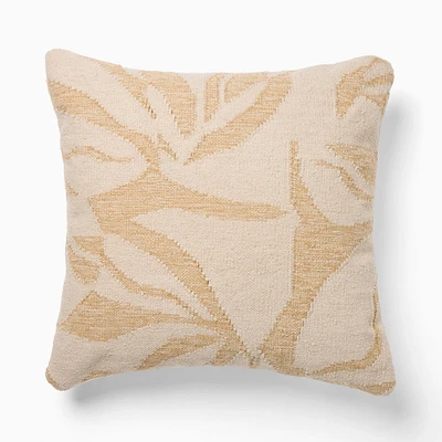 Outdoor Abstract Botanical Pillow, 20x20, Marina Blue