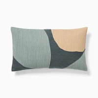 Rounded Shapes Crewel Pillow Cover, 12x21, Sand