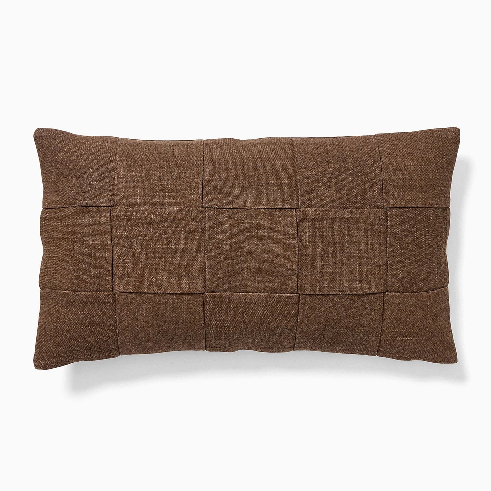 Washed Basketweave Pillow Cover, 12x21, Sand