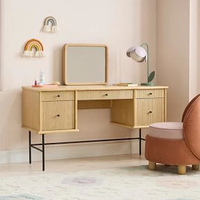 Elora Storage Desk Vanity, Blonde