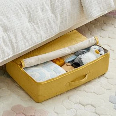 Foldover Quilted Underbed Storage, Ochre, 17x24