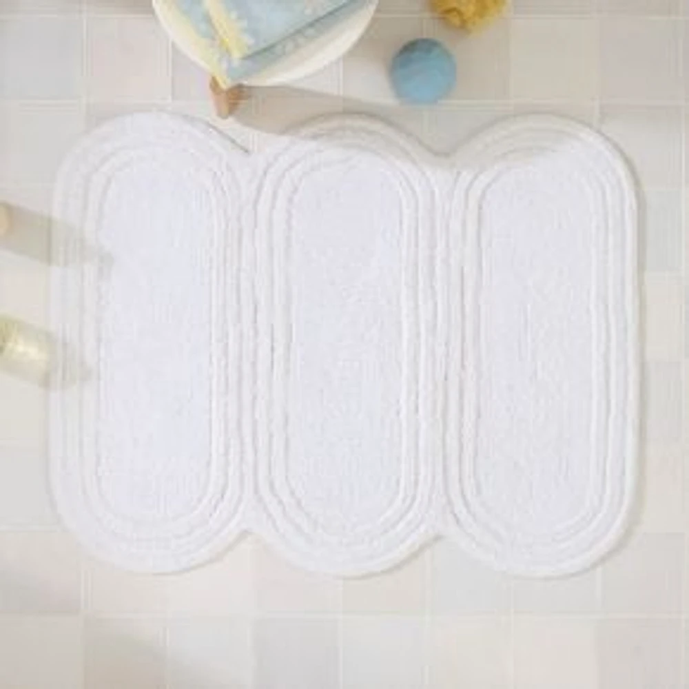 Oblong Bath Mat, White