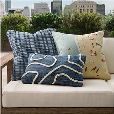 Outdoor Abstract Roping Pillow, 12x21