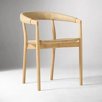 Irvine Dining Chair, Single, Ludlow Leather Sand, Blonde Wood Seat