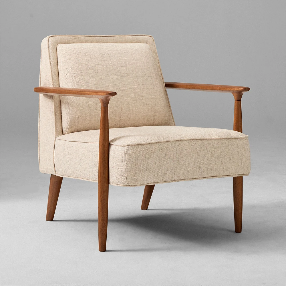 Strickland Show Wood Chair, Deco Weave Sand, Cool Walnut