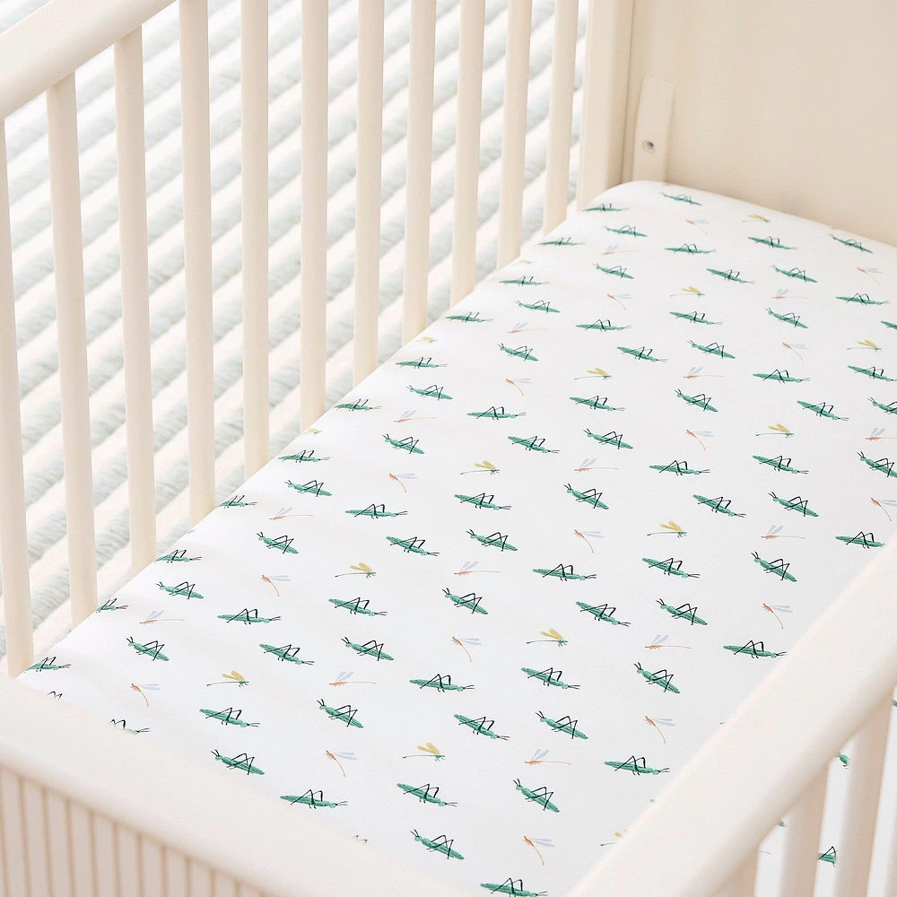 Bayou Grasshopper Crib Sheet, Multi