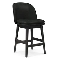 Wayne Counter Stool Armless, Saddle Leather, Nut, Cool Walnut