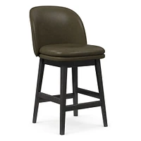 Wayne Counter Stool Armless, Saddle Leather, Nut, Cool Walnut