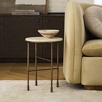 Fay 13" Side Table, Travertine