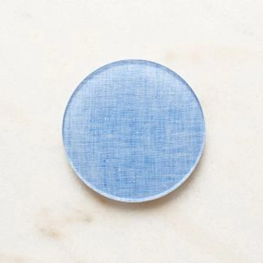 Campbell Blue Chambray Coaster