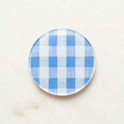 Mack Blue Gingham Coaster