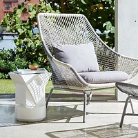 Huron Outdoor Lounge Set: Huron Lounge Chair, Large + Huron Ottoman, Gray