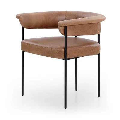 Conover Dining Chair, Chaps Saddle, Matte Black