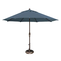 Round Market Aluminum Outdoor 11Ft Umbrella, Bronze, Vanilla