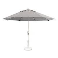 Round Market Aluminum Outdoor 11Ft Umbrella, Bronze, Vanilla