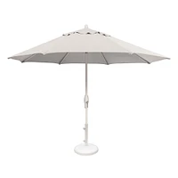 Round Market Aluminum Outdoor 11Ft Umbrella, Bronze, Vanilla