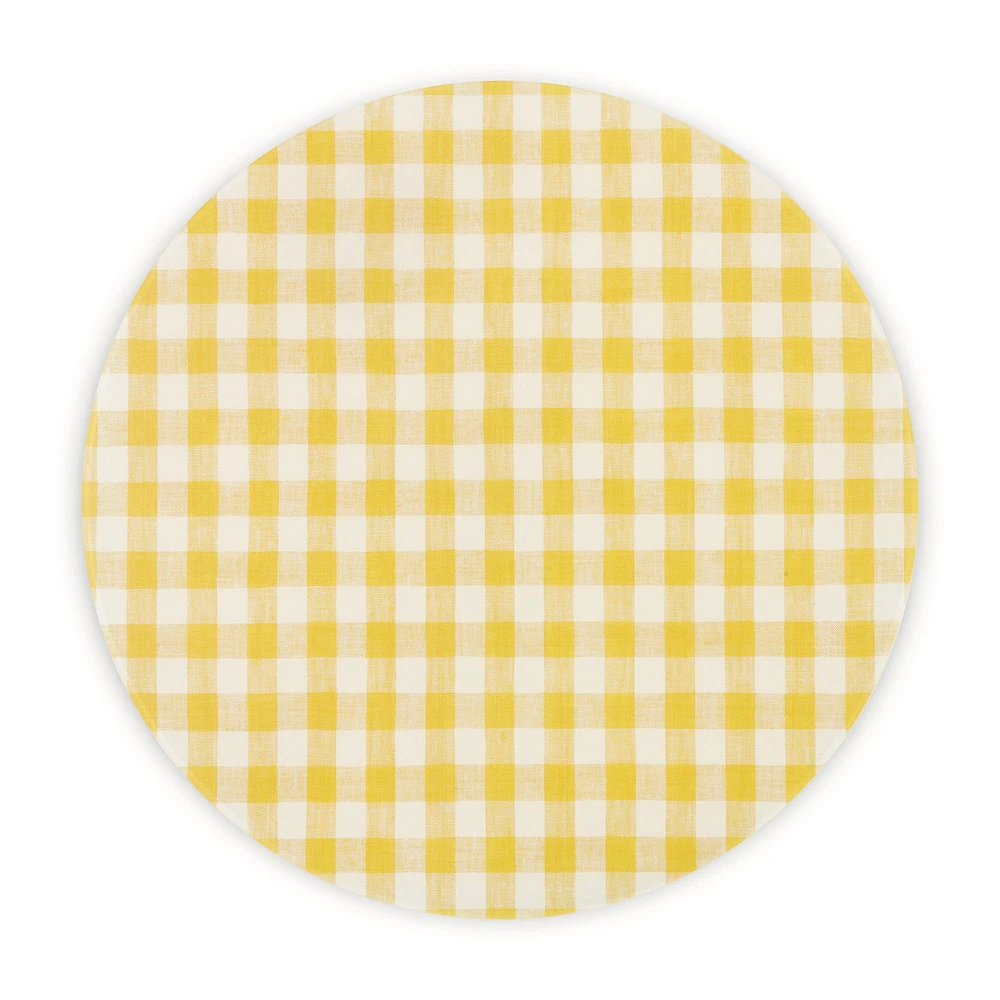 Wadsworth Goldenrod Gingham Placemat, Circle