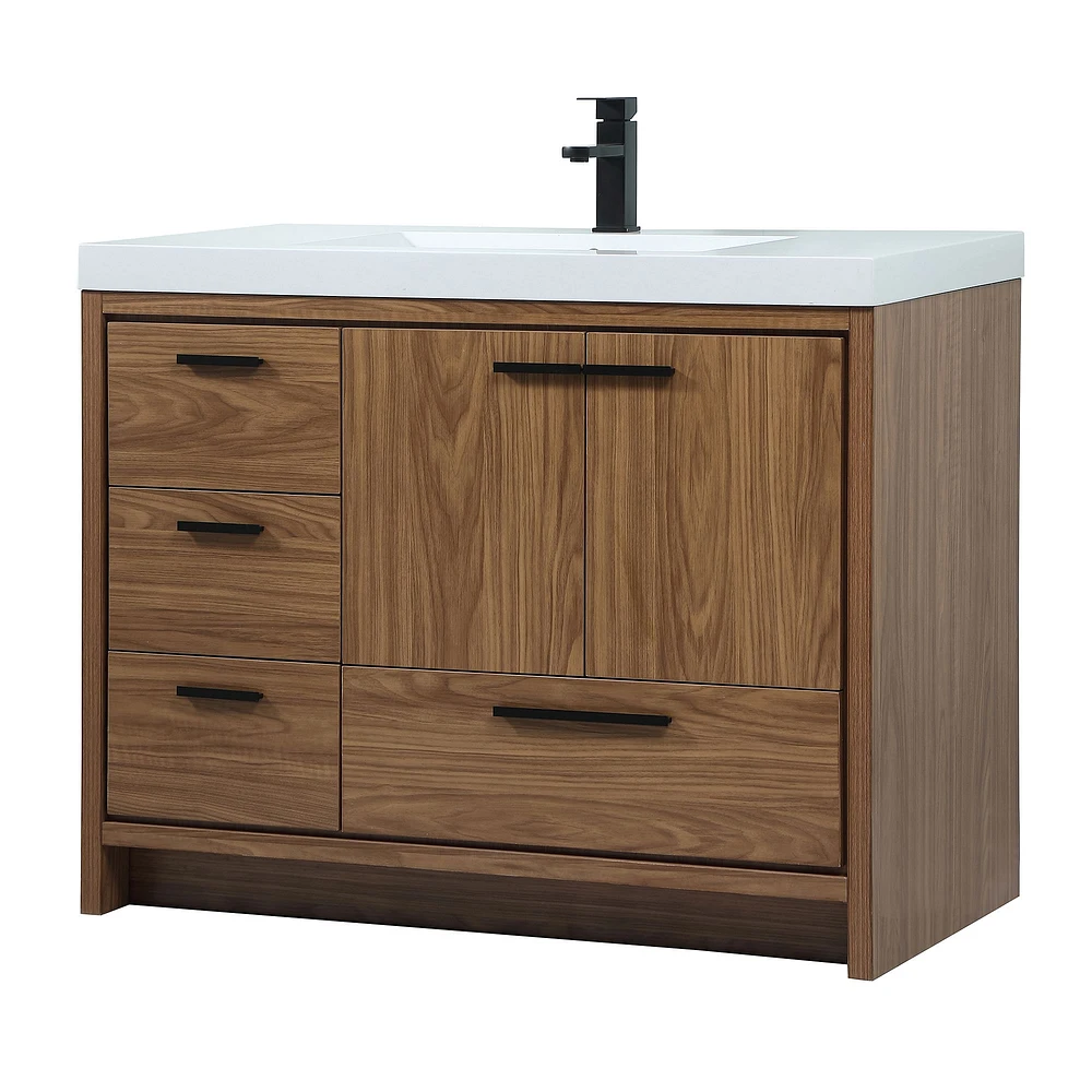 Donovan Single Bathroom Vanity, 24", Natural Oak