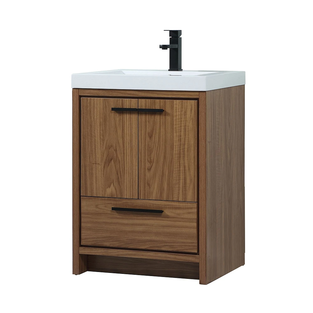 Donovan Single Bathroom Vanity, 24", Natural Oak