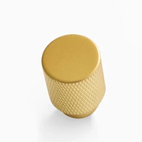 Knurled Drawer Hardware, Small Knob, Antique Brass