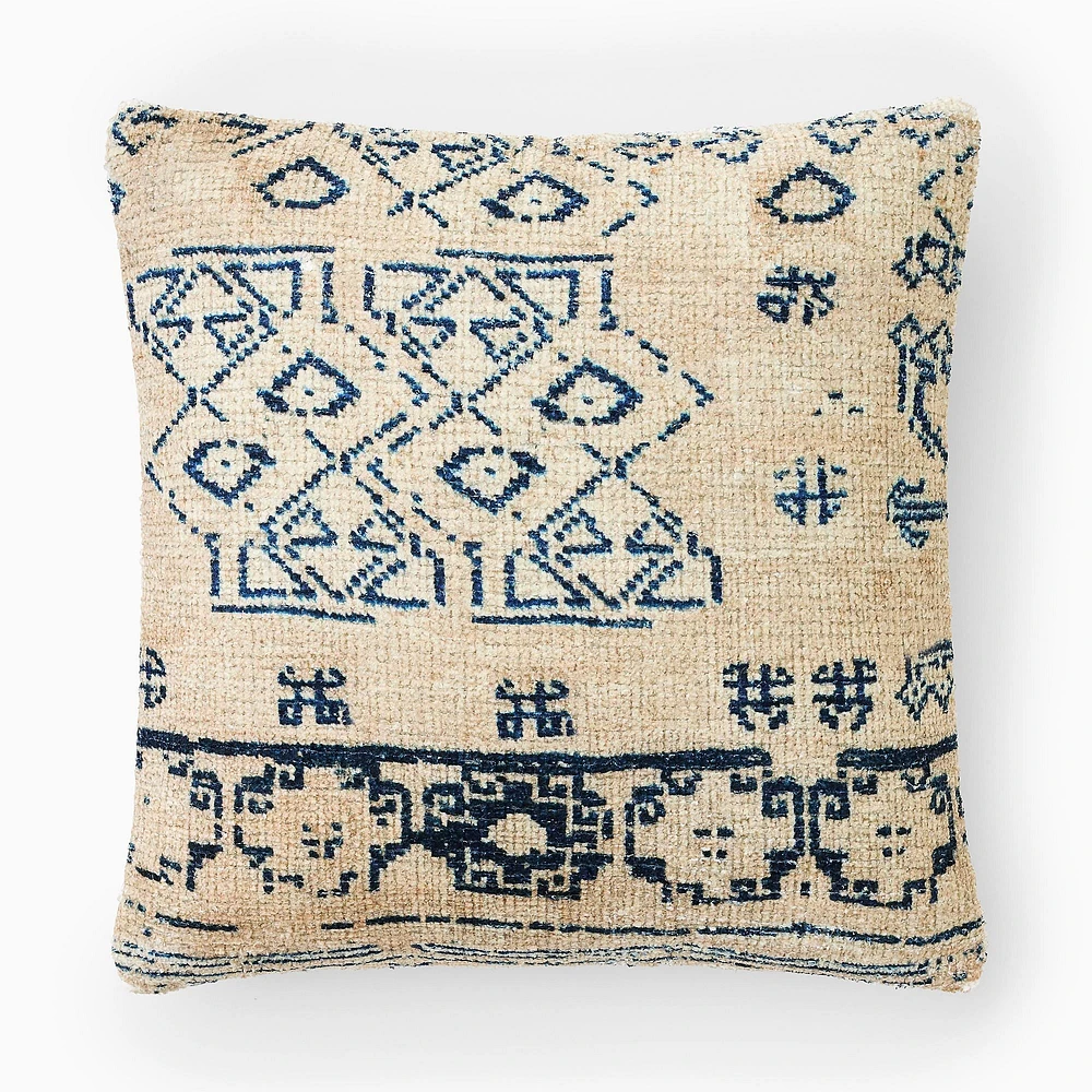 Hana Rug Pillow Cover, 20X20, Indigo