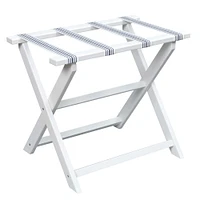 White ECO Straight Leg Luggage Rack with 4 Green Classic Stripe Straps