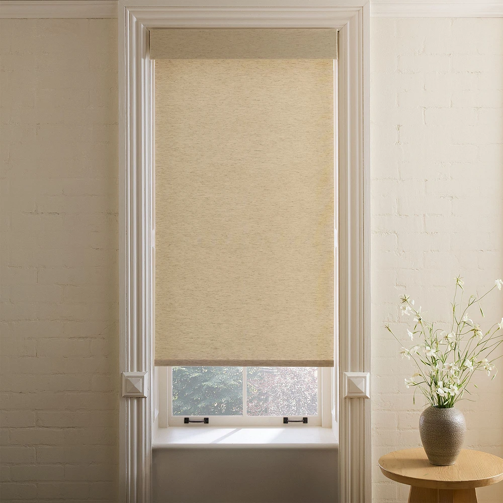 Open Box: Custom Soft Texture Cordless Shade, Linen Flax, 66Lx33W