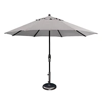 Round Market Aluminum Outdoor 11Ft Umbrella, Bronze, Vanilla