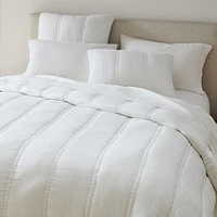 European Flax Linen Comforter, Twin White