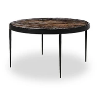 Marichin 21" Nesting Table, Smoked Brown Cast Glass