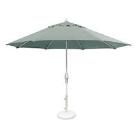 Round Market Aluminum Outdoor 11Ft Umbrella, Bronze, Vanilla