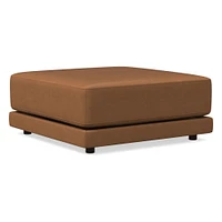 Melbourne Ottoman, Standard Depth, Saddle Leather, Nut, Concealed Support