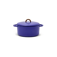 3.5 Quart Round Cast-Iron Dutch Oven Blueberry