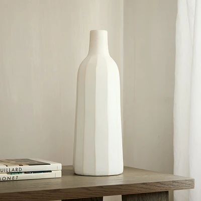 Veda Ceramic Collection White 13 H Small Vase