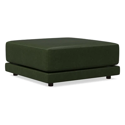 Melbourne Ottoman, Standard Depth, Ludlow Leather, Navy, Concealed Support