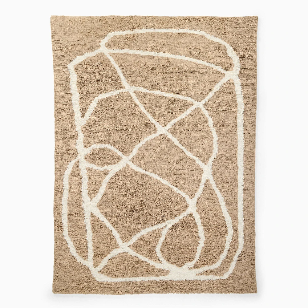 Scribble Shag Rug, Slate, 5x8