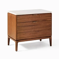 Parker (21") Storage Nightstand Marble & Cool Walnut