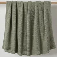 Cotton Knit Throw, 50"x60", Natural