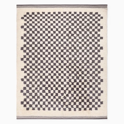 Open Box: Soft Checkered Rug, 6'x9', Charcoal