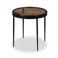 Marichin 21" Nesting Table, Smoked Brown Cast Glass