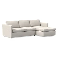 Harris 102" Left 2-Piece Chaise Sectional, Standard Depth, Multi-Seat, Performance Yarn Dyed Linen Weave, Petrol