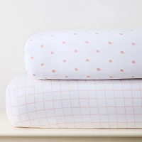 Coordinate Crib Sheet, Pink Blush, Set of 2