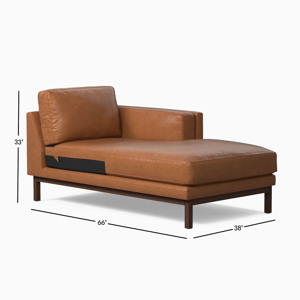 Open Box: Dekalb Right Arm Chaise, Poly, Saddle Leather, Nut, Acorn