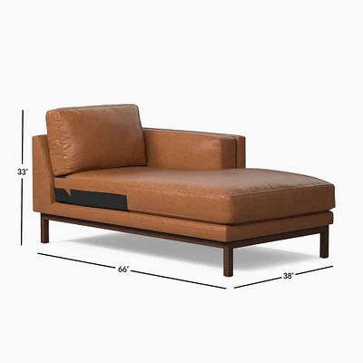 Open Box: Dekalb Right Arm Chaise, Poly, Saddle Leather, Nut, Acorn